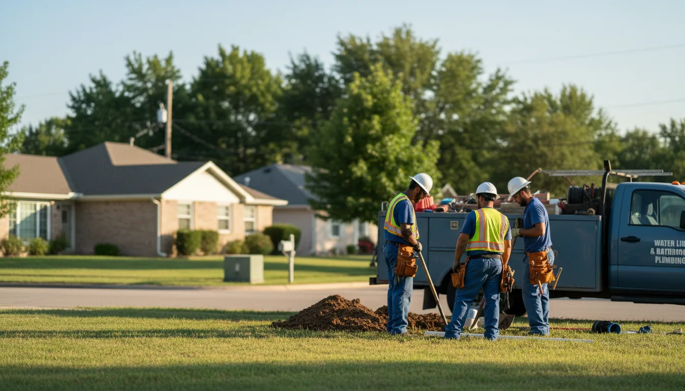 Residential water line and bathroom plumbing service in Lucien, OK